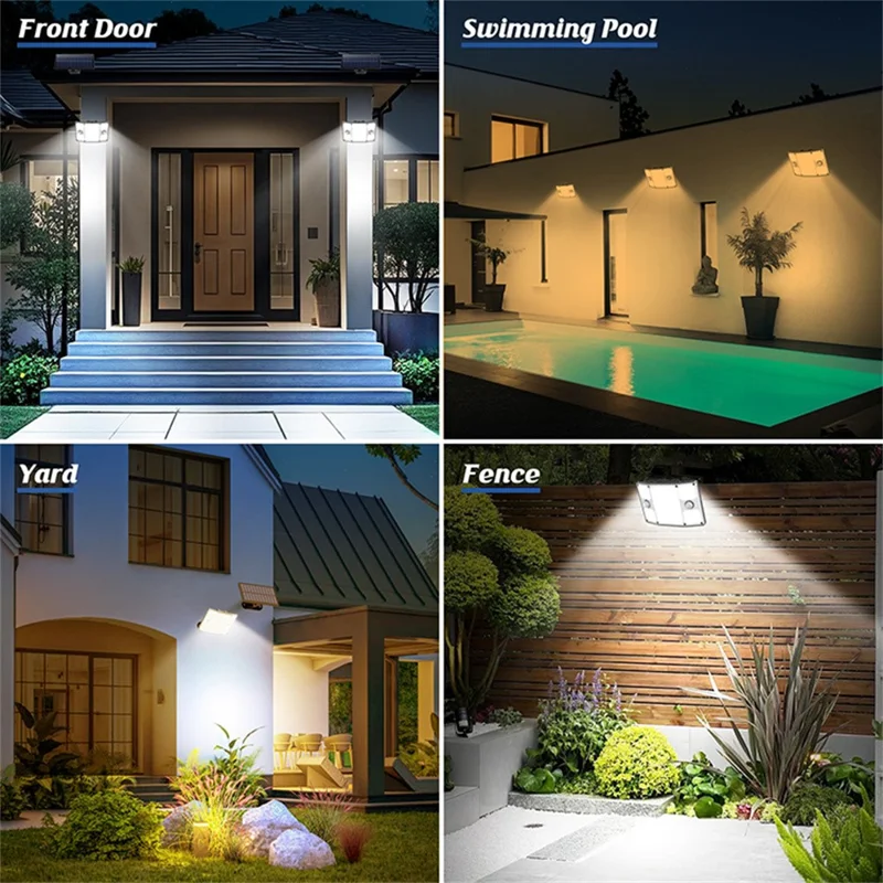 TG-TY01065 243-LED Solar Motion Sensor Wall Light 3 Modes Remote Control Wall Lamp for Outdoor Garden