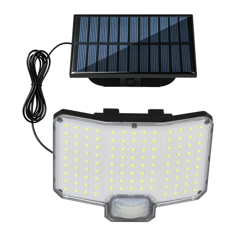 Luz de Parede Solar com Sensor de Movimento TG-TY19501, 112 LED, 3 Modos, Controlo Remoto, à Prova de Água, Luz de Segurança Exterior para Jardim e Terraço