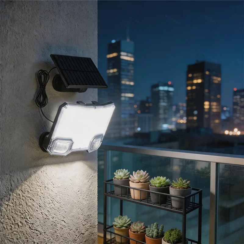 TG-TY19502 144-LED Solar Motion Sensor Wall Light 3 Modes Remote Control Waterproof Wall Lamp for Garden Patio
