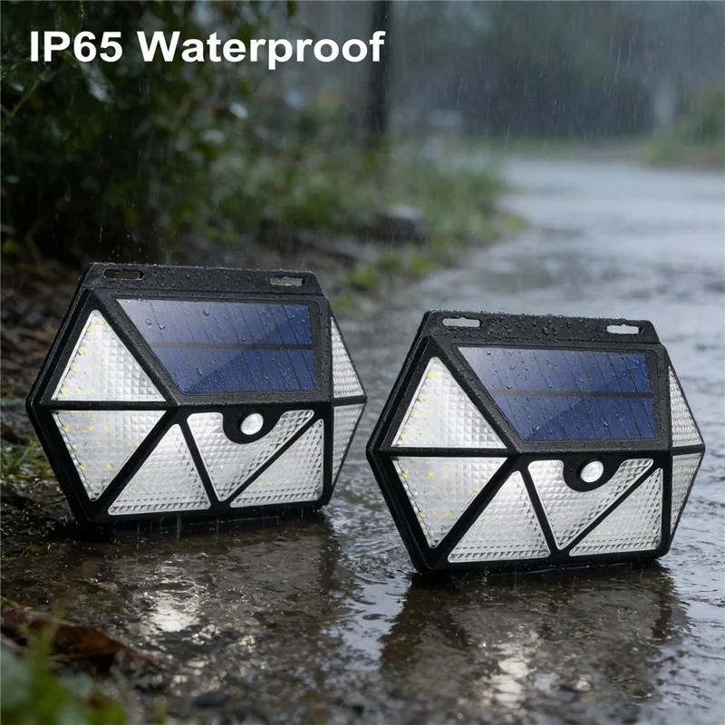 YY-61352 135 LED Solar Wandlampe, siebenseitiger PIR-Bewegungssensor, IP65 wasserdicht, Außenleuchte für Garten, Hof, Sicherheitsbeleuchtung