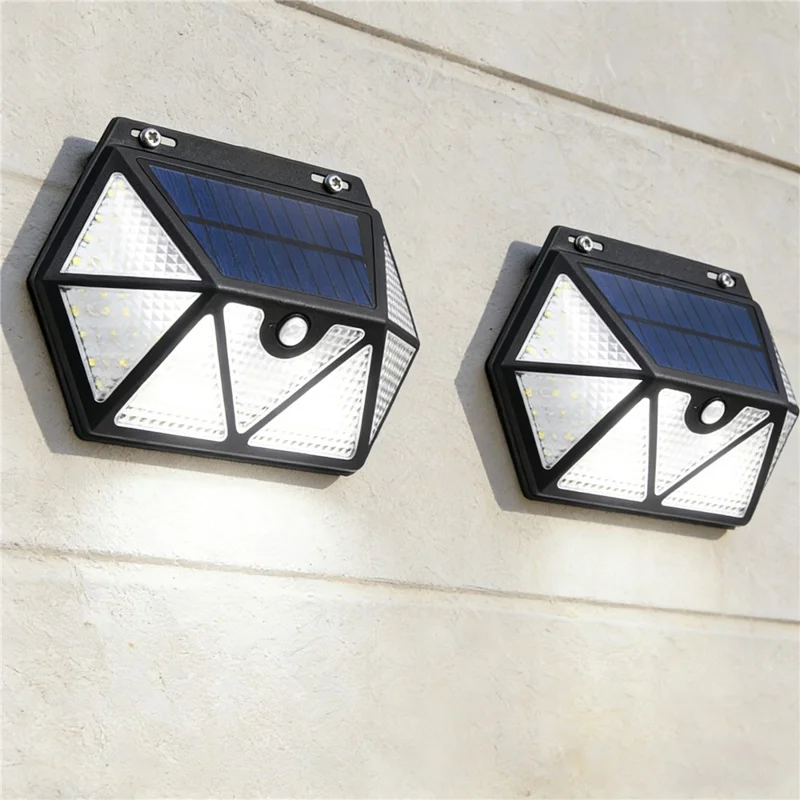 YY-61352 135 LED Solar Wandlampe, siebenseitiger PIR-Bewegungssensor, IP65 wasserdicht, Außenleuchte für Garten, Hof, Sicherheitsbeleuchtung