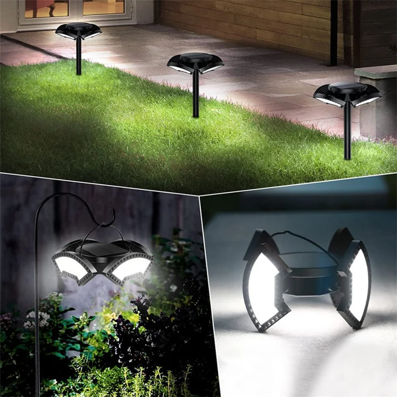 YY-53041 Outdoor 304 LED Solar Round-Shaped Driveway Lights Adjustable Angle Garden Pathway Illumination Parking Spotlights