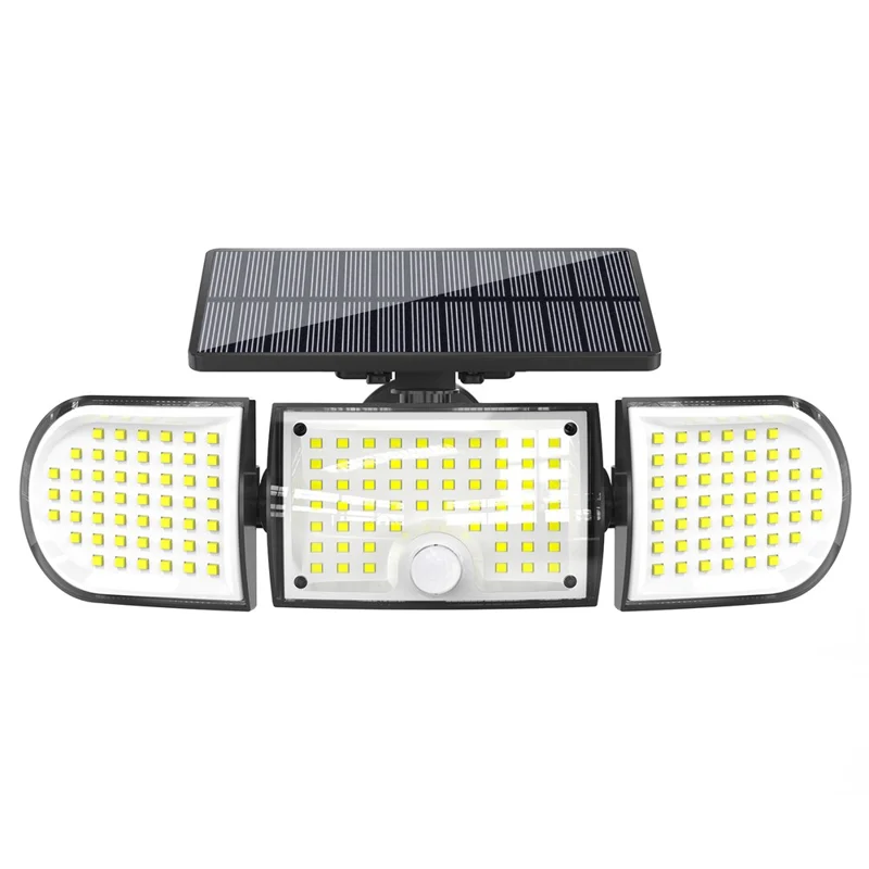 YY-20993 160-LED Solar Powered Wall Light PIR Motion Sensor 600 Lumens IP65 Waterproof Outdoor Security Lamp for Yard Garage