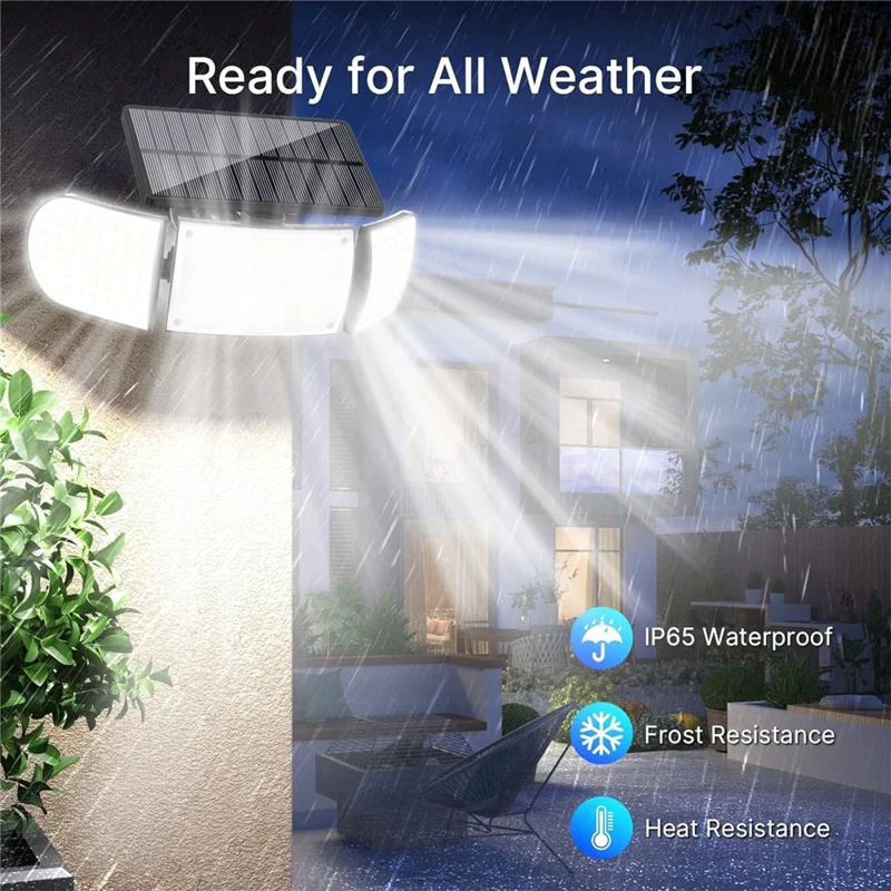 YY-21603 2Pcs Solar Wall Lights 160-LED 600 Lumens Motion Sensor IP65 Waterproof Outdoor Security Lamp for Garage Yard