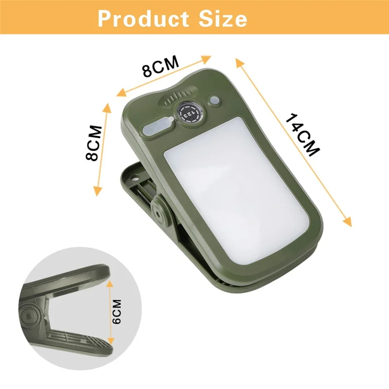 Solar Camping Clip-On Light 60-LED 3 Dimmable Modes Waterproof Rechargeable Lantern Night Light Outdoor Lighting - P61  /  Green