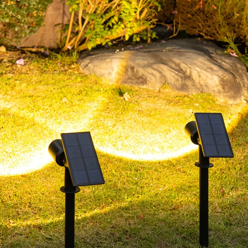 Solar Erdspießleuchten Wasserdicht Automatiksensor LED Gartenlandschaftsleuchten für Rasen Baum Weg - Warmes Licht