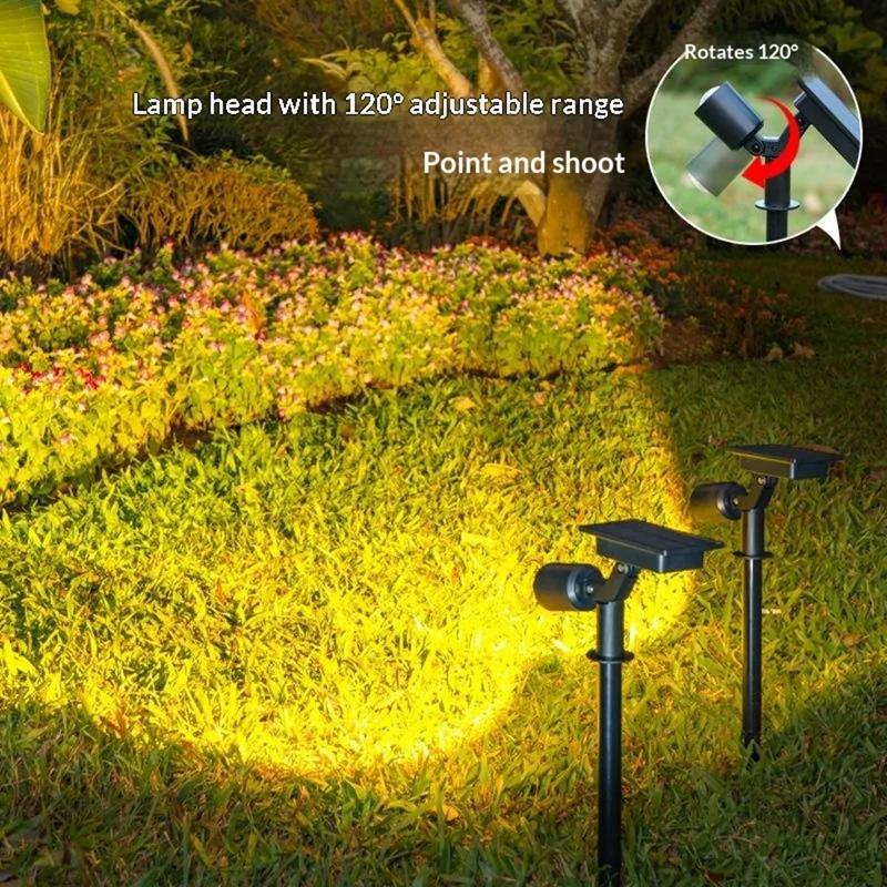 Solar Erdspießleuchten Wasserdicht Automatiksensor LED Gartenlandschaftsleuchten für Rasen Baum Weg - Warmes Licht