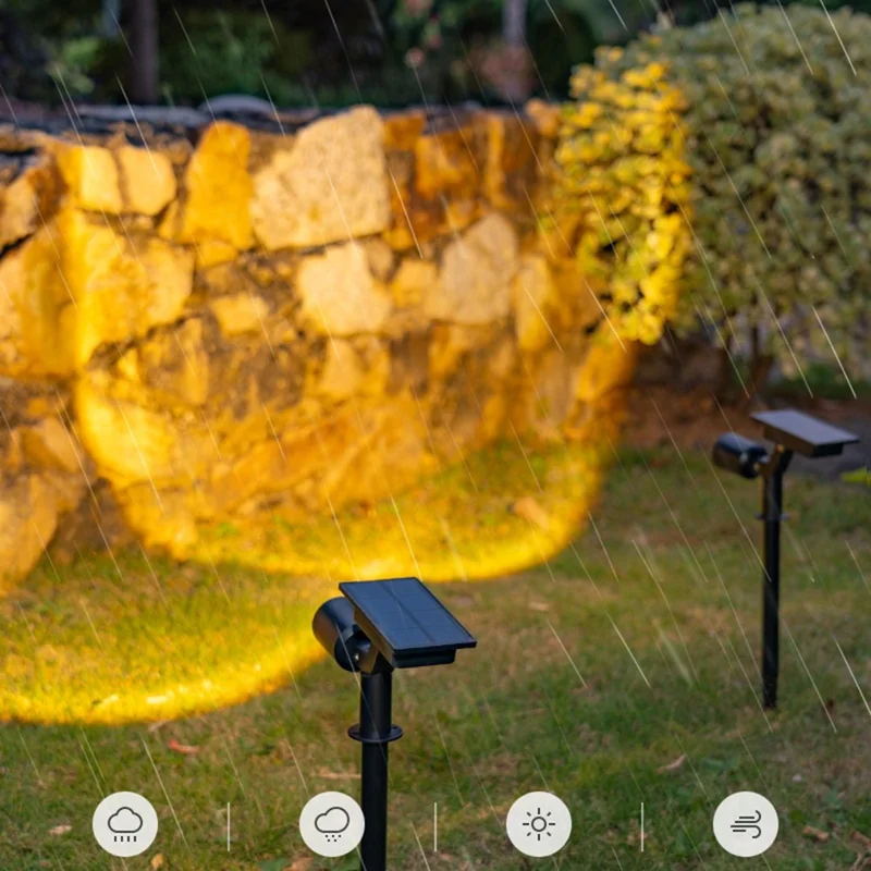 Solar Erdspießleuchten Wasserdicht Automatiksensor LED Gartenlandschaftsleuchten für Rasen Baum Weg - Warmes Licht