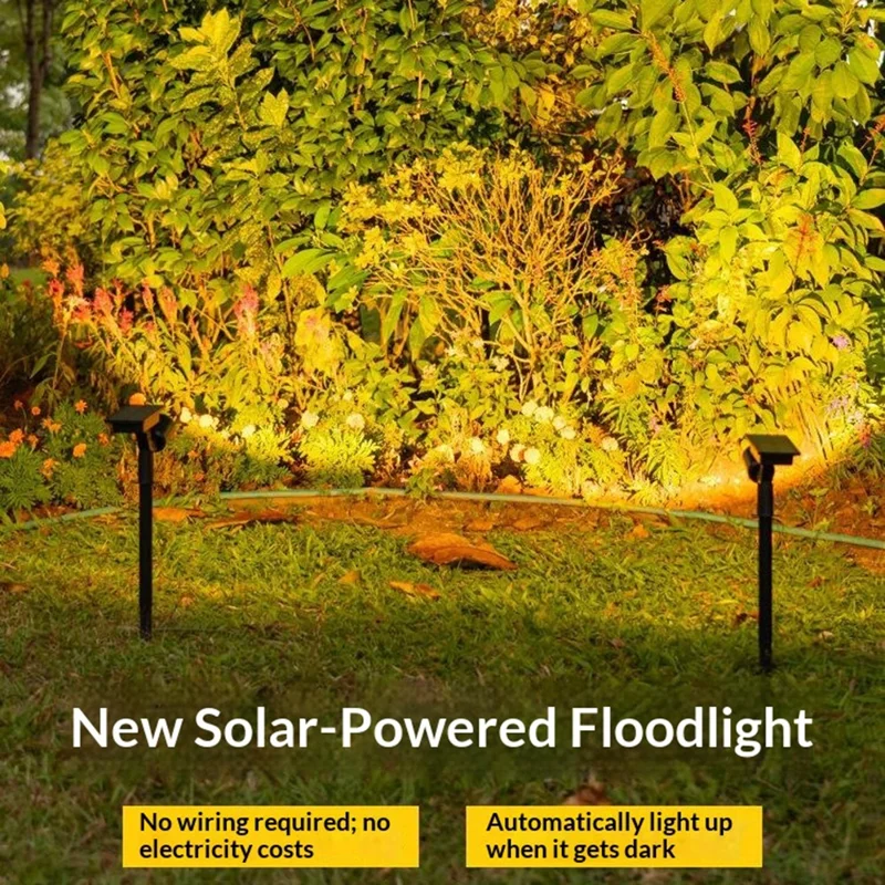 Solar Erdspießleuchten Wasserdicht Automatiksensor LED Gartenlandschaftsleuchten für Rasen Baum Weg - Warmes Licht