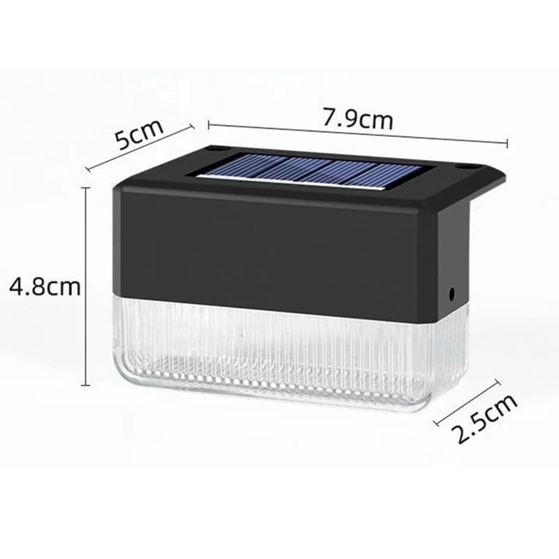 Solar Powered Fence Light IP55 Waterproof Dual Modes 3000K Warm White RGB LED Garden Stair Railing Lamp