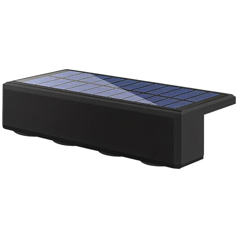 4-LED Solar Zaun-Wandleuchte 1200mAh Akku Zweifache Helligkeit Wasserdichte Wandleuchte für Garten und Hof - Warmes Licht