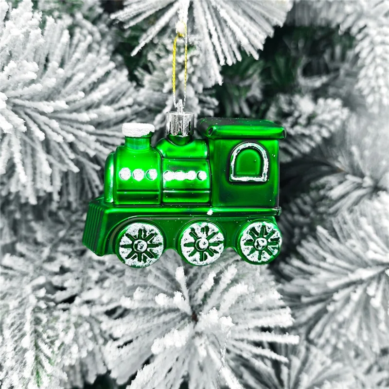 82Pcs Christmas Ornament Set Colorful Train Donut Ball Tree Decorations Hanging Baubles for Holiday - MJ-82-A3