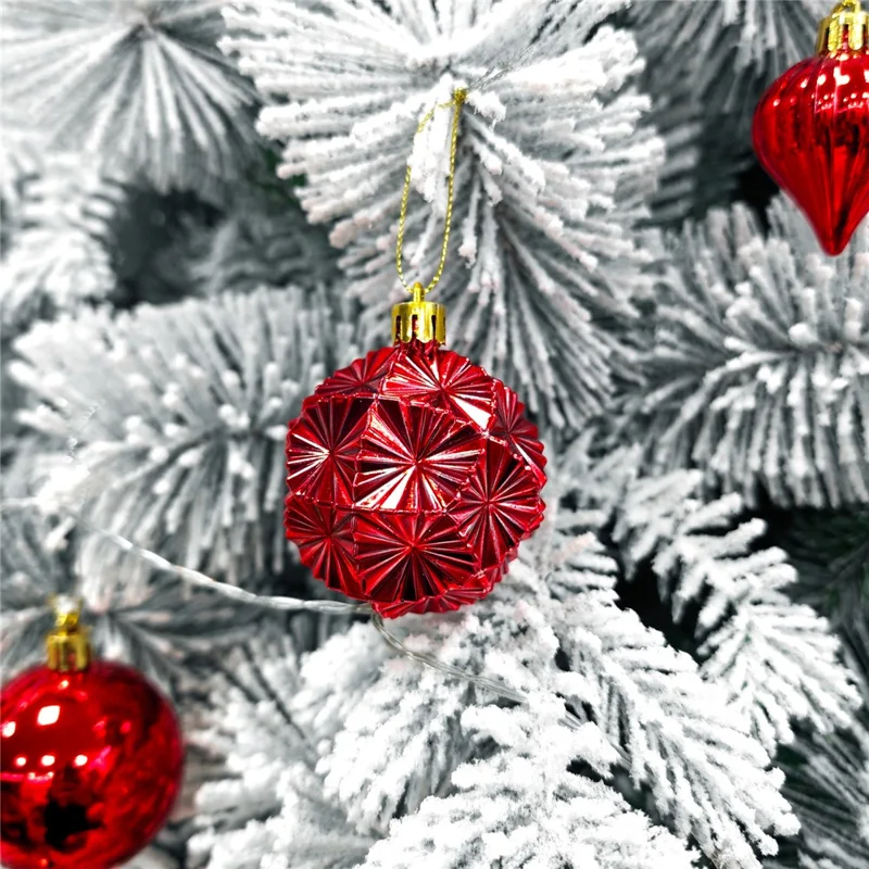82Pcs Christmas Ornament Set Colorful Train Donut Ball Tree Decorations Hanging Baubles for Holiday - MJ-82-A3