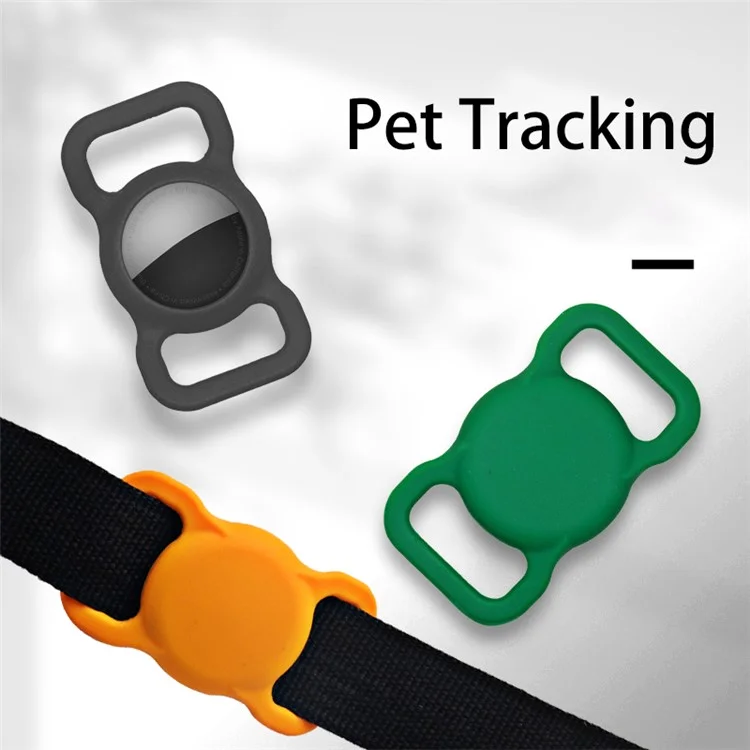 Anti-lost Pet Dog Tracking Locator Silicone Protective Case Cover for Apple AirTag - Blau