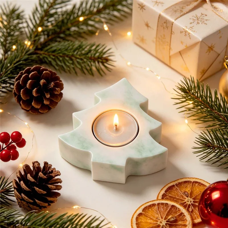 D6535 Christmas Tree Candle Holder Silicone Mold DIY Candle Mold for Tea Light Holder