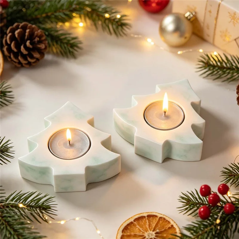 D6535 Christmas Tree Candle Holder Silicone Mold DIY Candle Mold for Tea Light Holder