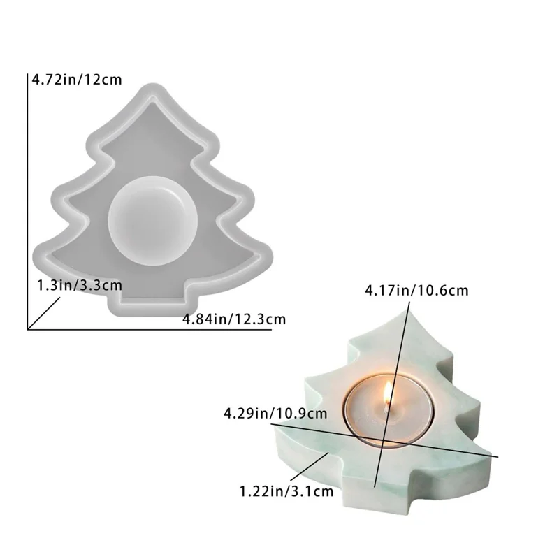 D6535 Christmas Tree Candle Holder Silicone Mold DIY Candle Mold for Tea Light Holder