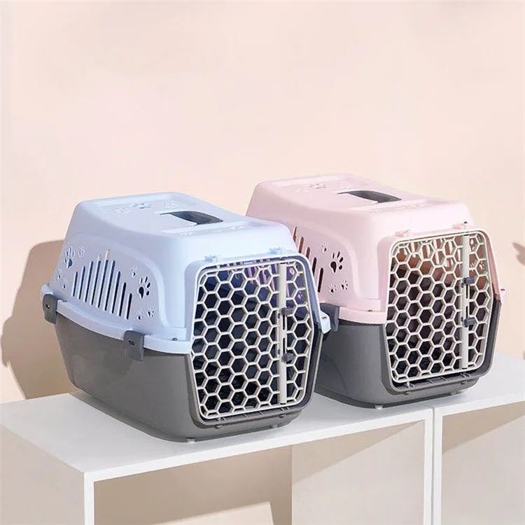 Outdoor Portable Cat Space Capsule Pet Dog Transport Box Breathable Handheld Flight Case Large Capacity Cage - Blue
