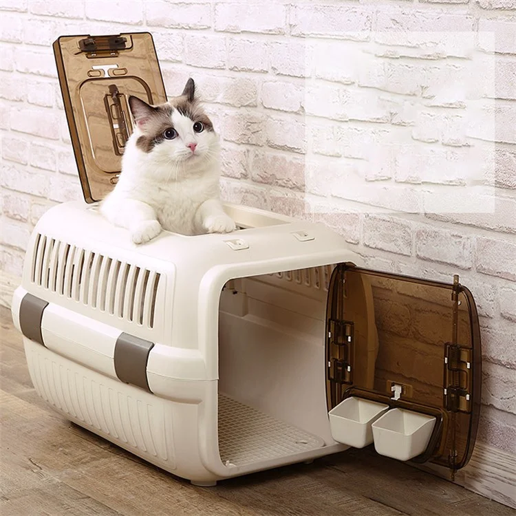 CAT CARGO Welpenluftfahrttransportbox für Hunde und Katzen Atmungsaktiver Haustier-Reiseträger Käfig (50x33x29cm)