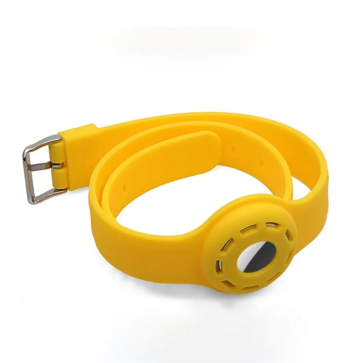 Capa de Proteção Silicone Estilo Coleira de Pet Design Vazado Anti-Perda para Rastreador Apple AirTag - Vermelho