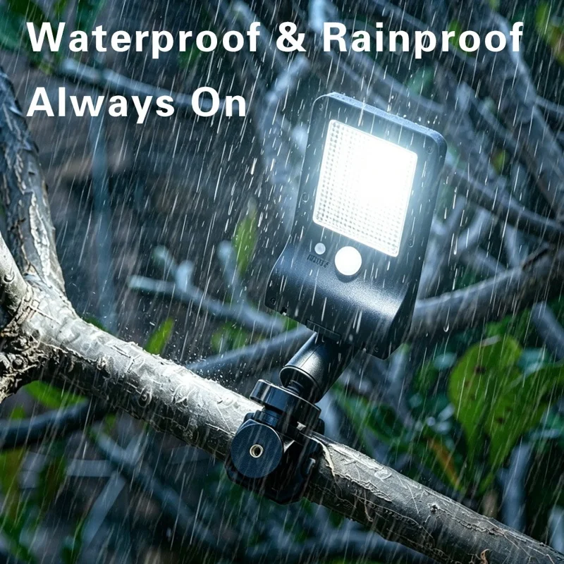P117 1200mAh Battery Solar Powered Motion Sensor Strap Light 60-LED for Outdoor Use - White Light