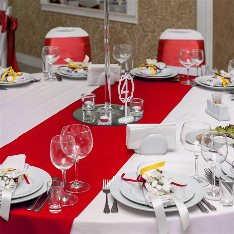 30cm*275cm Saia de Banquete de Cetim Toalha de Mesa para Casamento Festa em Casa Decoração - Azul Turquesa