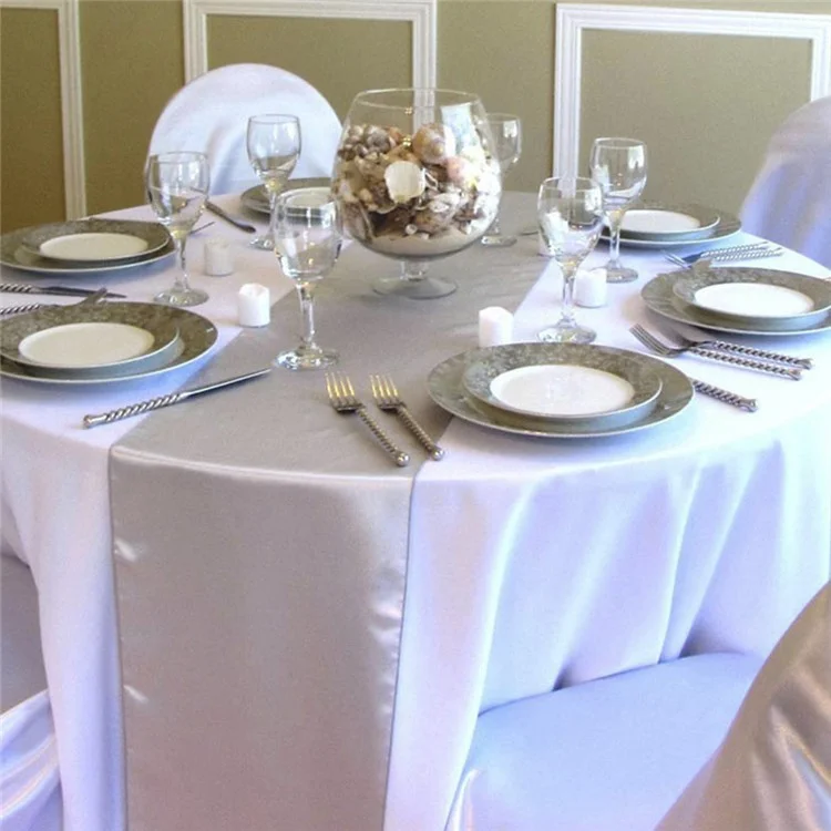 30cm*275cm Saia de Banquete de Cetim Toalha de Mesa para Casamento Festa em Casa Decoração - Azul Turquesa