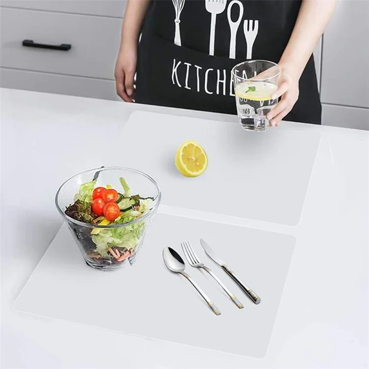 Transparent Dinner Table Placemat Plastic Heat Insulation Kitchen Tableware Place Mats Pad