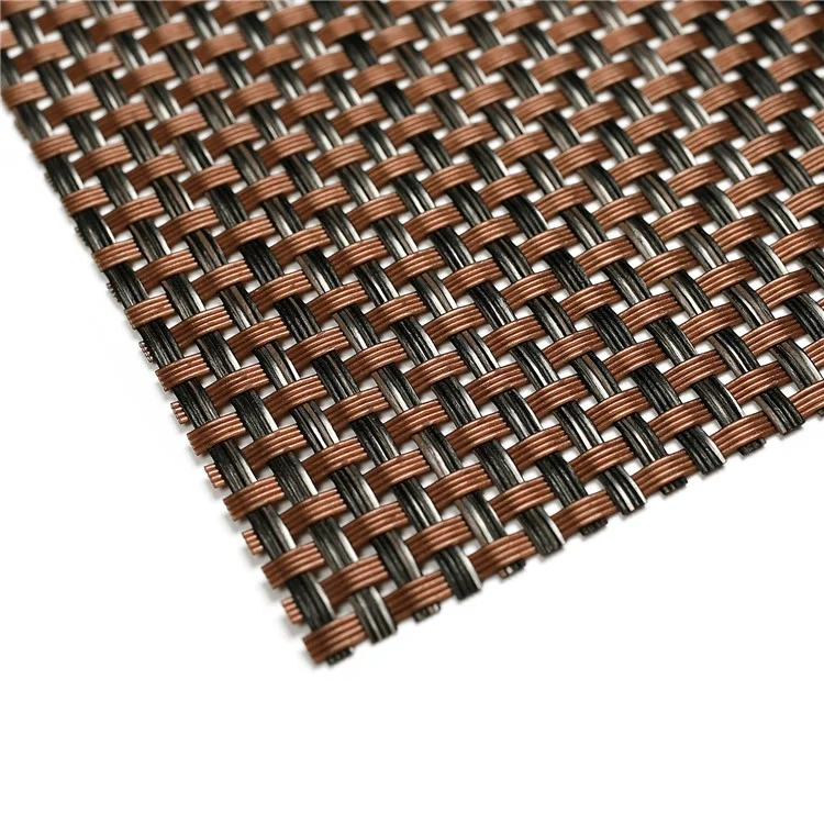 MJ7814 PVC Braided Non-Slip Placemat Dining Table Mat Heat-insulated Tableware Bowl Pads - Yellowish Brown