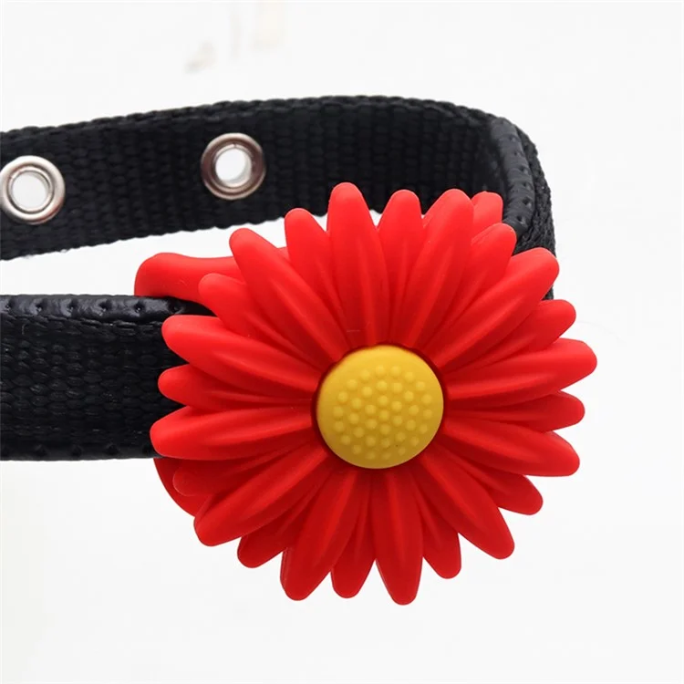Daisy Flower Soft Silicone Pet Locator Protective Case Cover for Apple AirTag - Rot