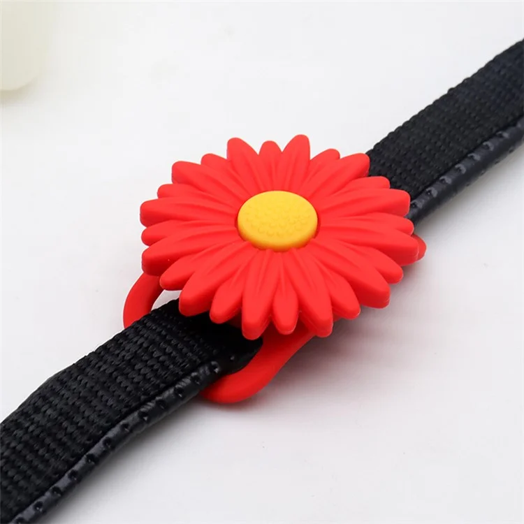Daisy Flower Soft Silicone Pet Locator Protective Case Cover for Apple AirTag - Rot
