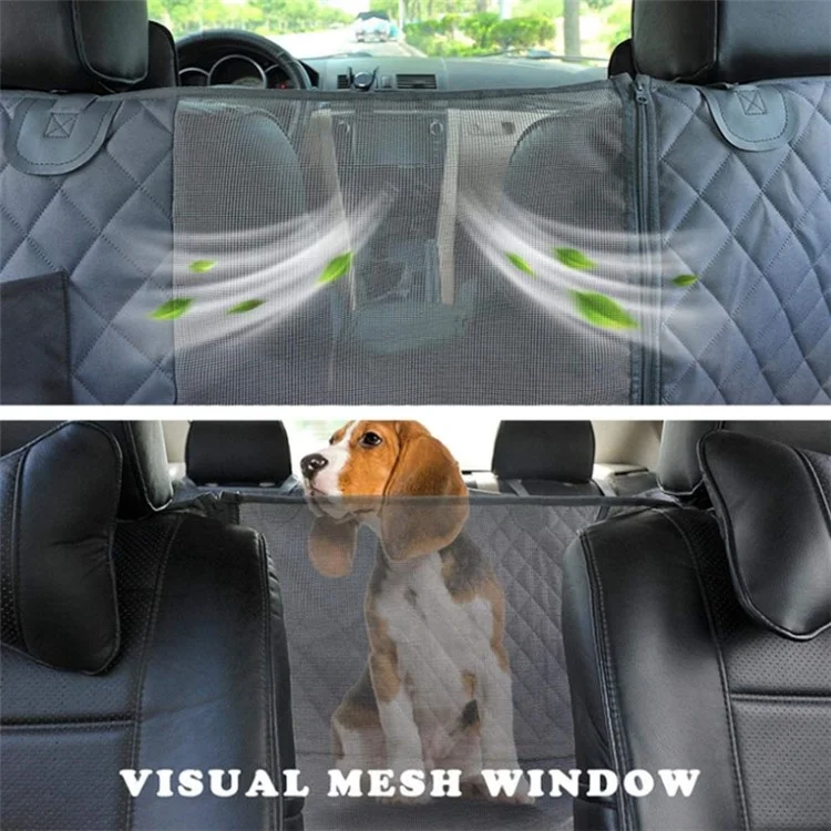 cwd007 Dog Car Seat Cover Splash-proof Dog Seat Cover Nonslip Dog Hammock  Anti-scratch Protection Cover for Cars Back Seat with 2 Pockets - Black