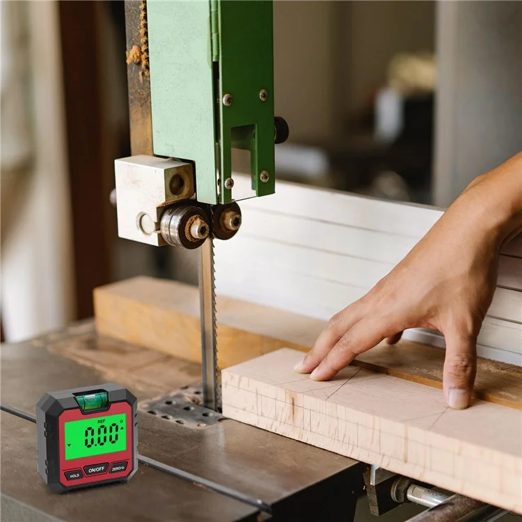 QINGXIEY Nivel Electrónico Digital Indicador de Ángulo con Nivel de Burbuja y Base Magnética Pantalla LCD Herramienta de Medición para Carpintería, Construcción, Automoción - Rojo