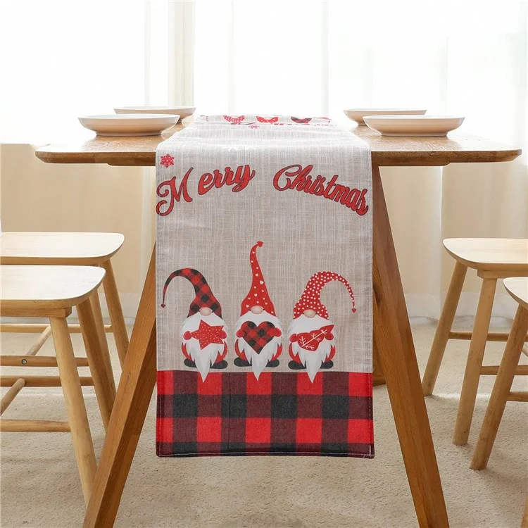 2022Sa40 176x34cm Soft Rudolph Pattern Table Cloth Christmas Tablecloth Holiday Decoration Rectangle Table Cover for Dinner Parties