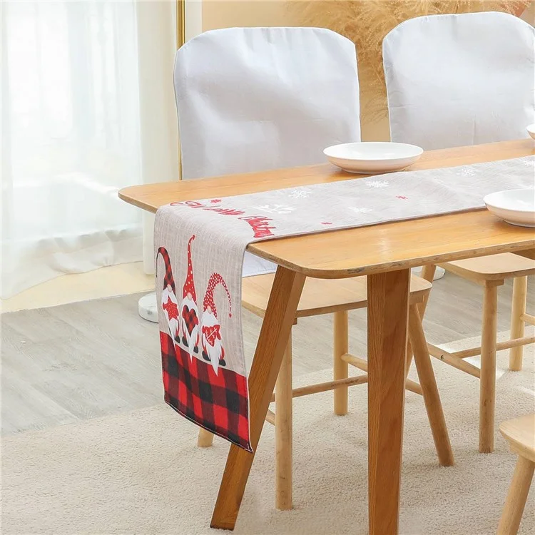 2022Sa40 176x34cm Soft Rudolph Pattern Table Cloth Christmas Tablecloth Holiday Decoration Rectangle Table Cover for Dinner Parties