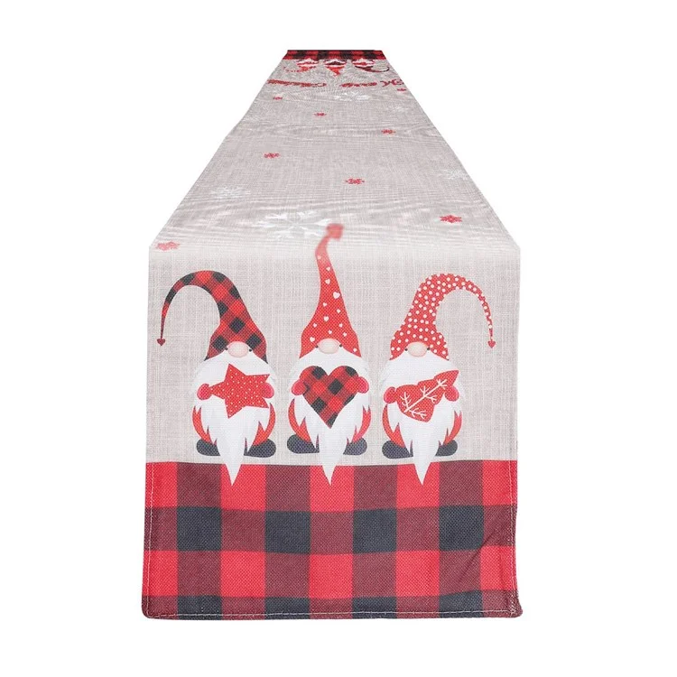 2022Sa40 176x34cm Soft Rudolph Pattern Table Cloth Christmas Tablecloth Holiday Decoration Rectangle Table Cover for Dinner Parties