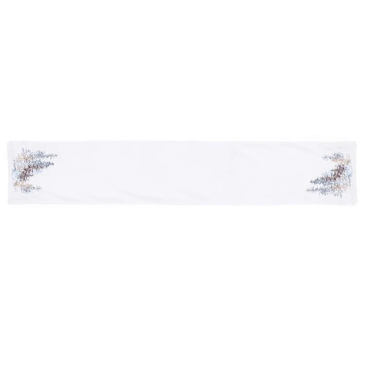 2022Sa31 182x33cm Nordic Style Table Cloth Christmas Tree Pattern Tablecloth Rectangle Table Mat for Home Office Hotel