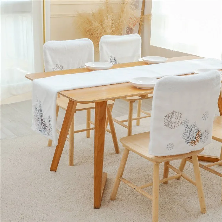 2022Sa31 182x33cm Nordic Style Table Cloth Christmas Tree Pattern Tablecloth Rectangle Table Mat for Home Office Hotel