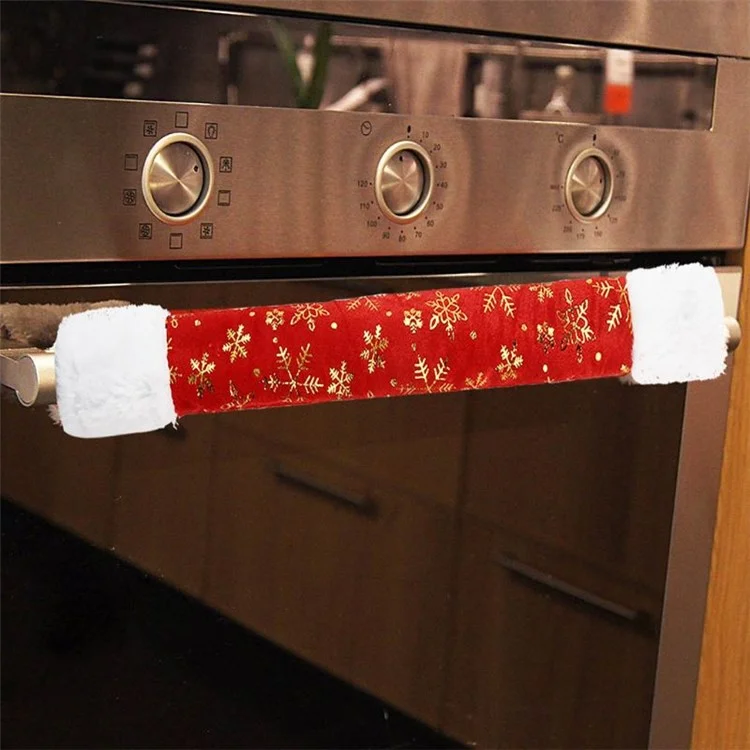 4pcs Weihnachtskühlschrank -türgriffe Abdeckungen Set Küchengeräte Griff Hülse Hüllen Neujahr Dekorationen