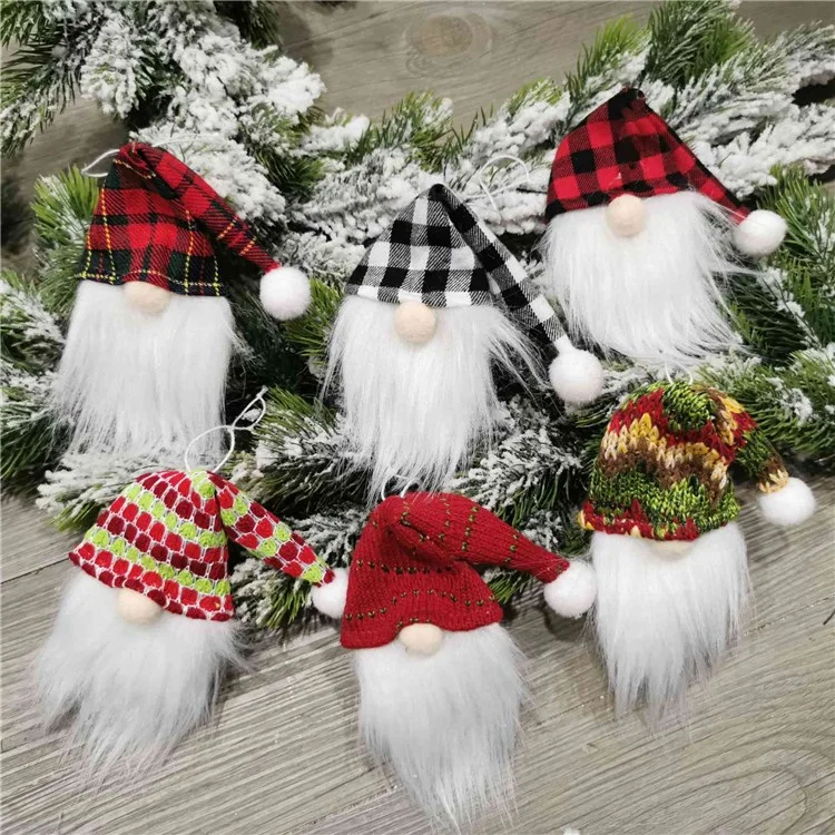 GM202076 Christmas Gnome Hat Wine Bottle Topper Cover Decorations New Year Supplies - Style B