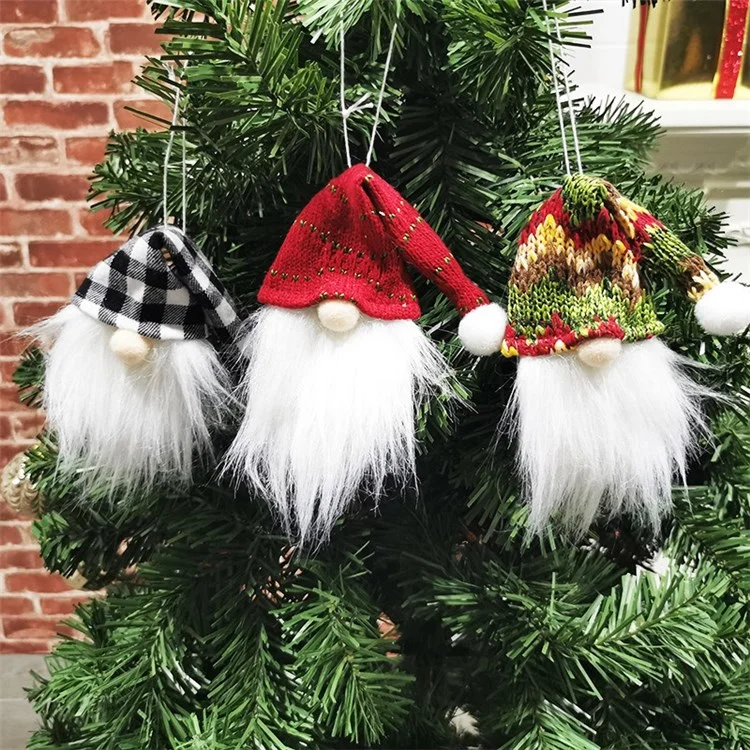 GM202076 Christmas Gnome Hat Wine Bottle Topper Cover Decorations New Year Supplies - Style B