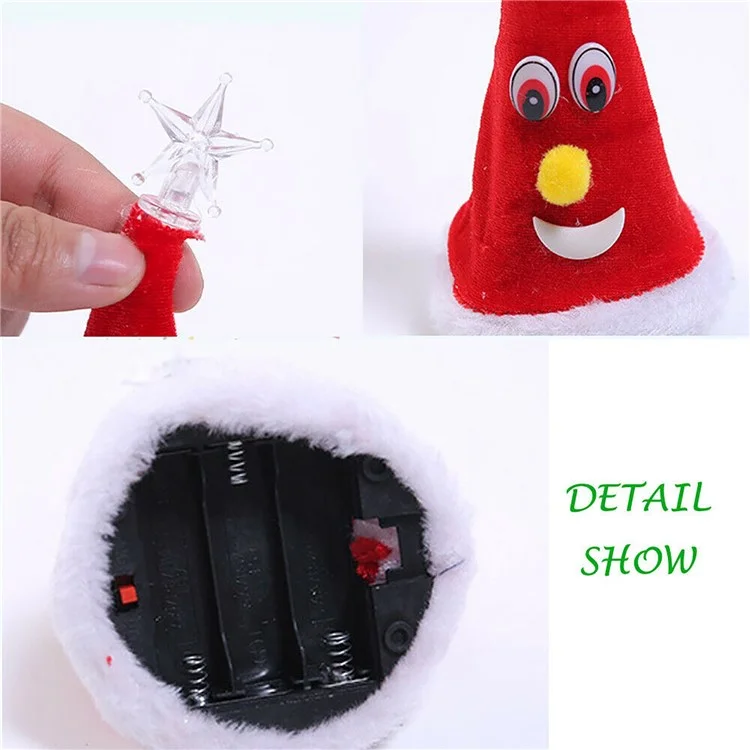 Christmas Swing Hat Decor Ornament Electric Xmas Tree Doll (Not Wearing) for Home Office Desktop - Tree/Bell