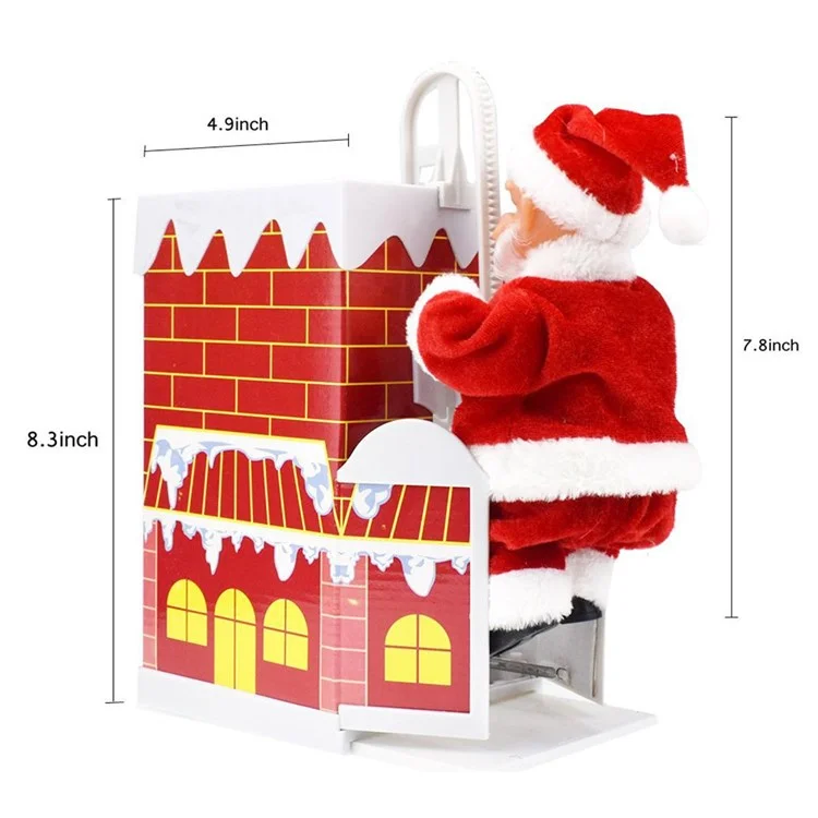 Electric Climbing Santa Claus Wall Chimney Climbing Santa Music Toy Kids Xmas Gift