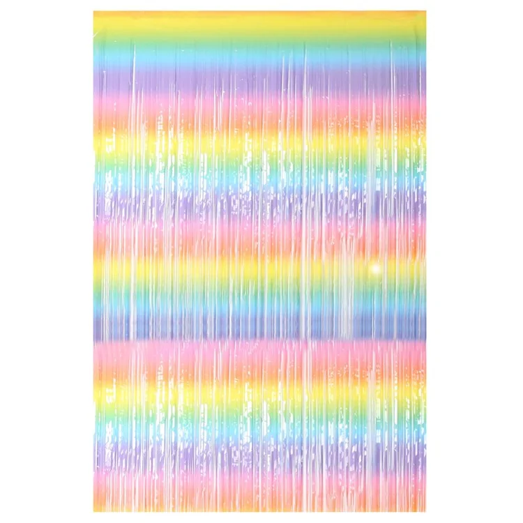 Macaron Gradient Fringe Curtain Holidays Christmas Party Decoration Foto Streners Door Door - Colore Chiaro