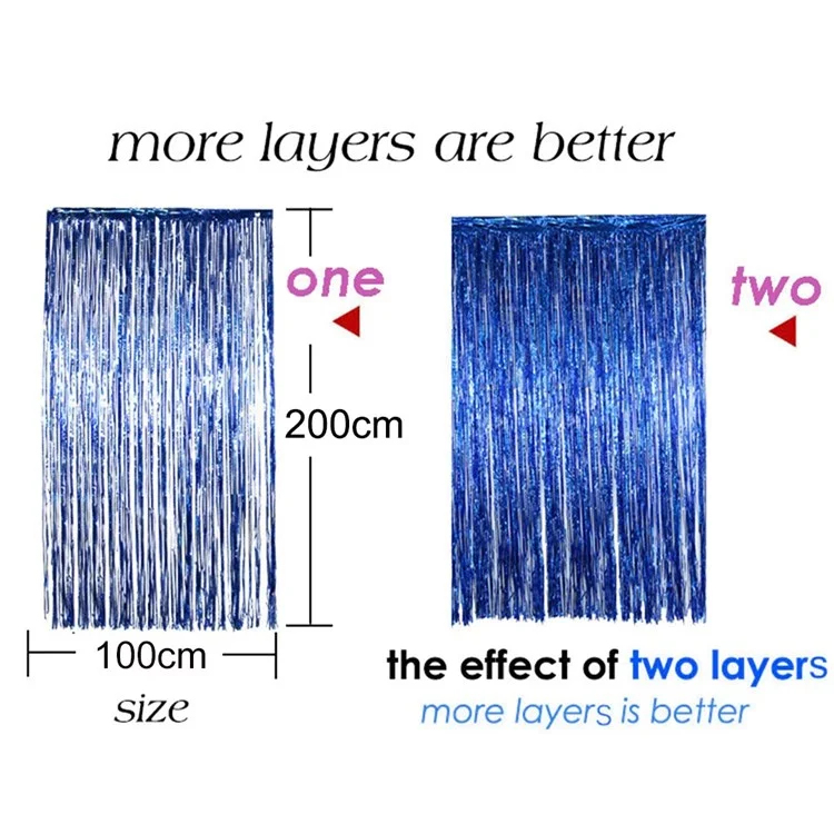 1m*2m de Cortina de Margem de Margem de Laser de Férias de Férias de Festa de Natal - Ouro