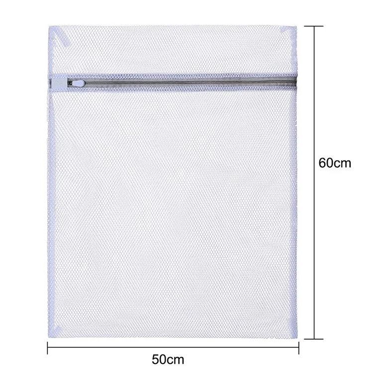 MM-X001 Borsa per bucato in rete da 50x60cm con cerniera Poliestere Sacchetti per bucato Rete grossa Cesto per bucato per lavatrici