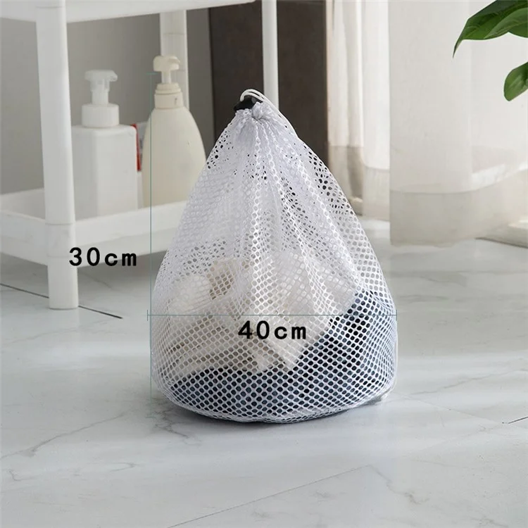 30x40cm Reusable Underwear Delicate Washing Bag Drawstring Laundry Bag (Thick Mesh)