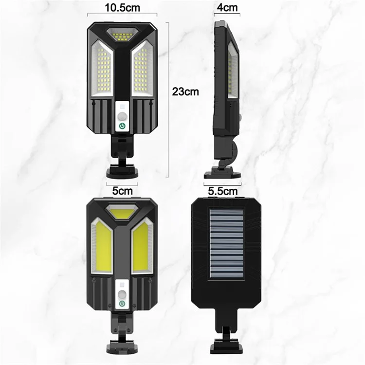V95 Lampada Solare da Strada con Sensore Umano e Telecomando a 4 Marce - 3 LED COB 