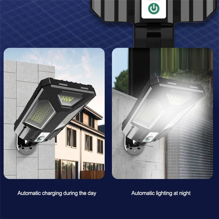 V95 Lampada Solare da Strada con Sensore Umano e Telecomando a 4 Marce - 3 LED COB 