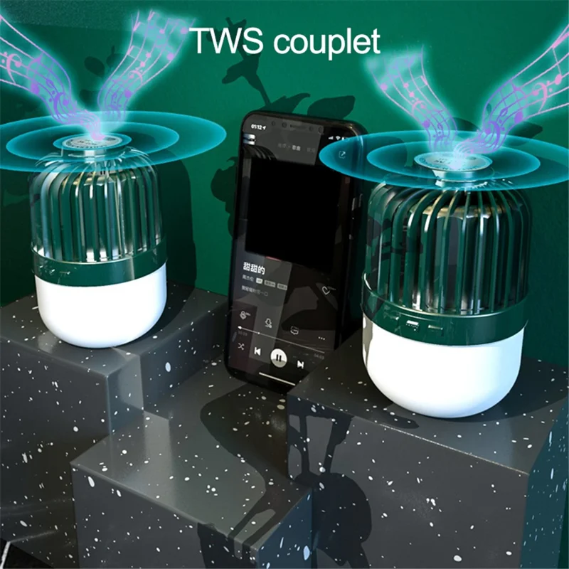 HS-LY01-V1 LED Camping Lantern with Bluetooth-compatible Speaker Bright Tent Light Gift Portable Emergency Light Power Bank - White